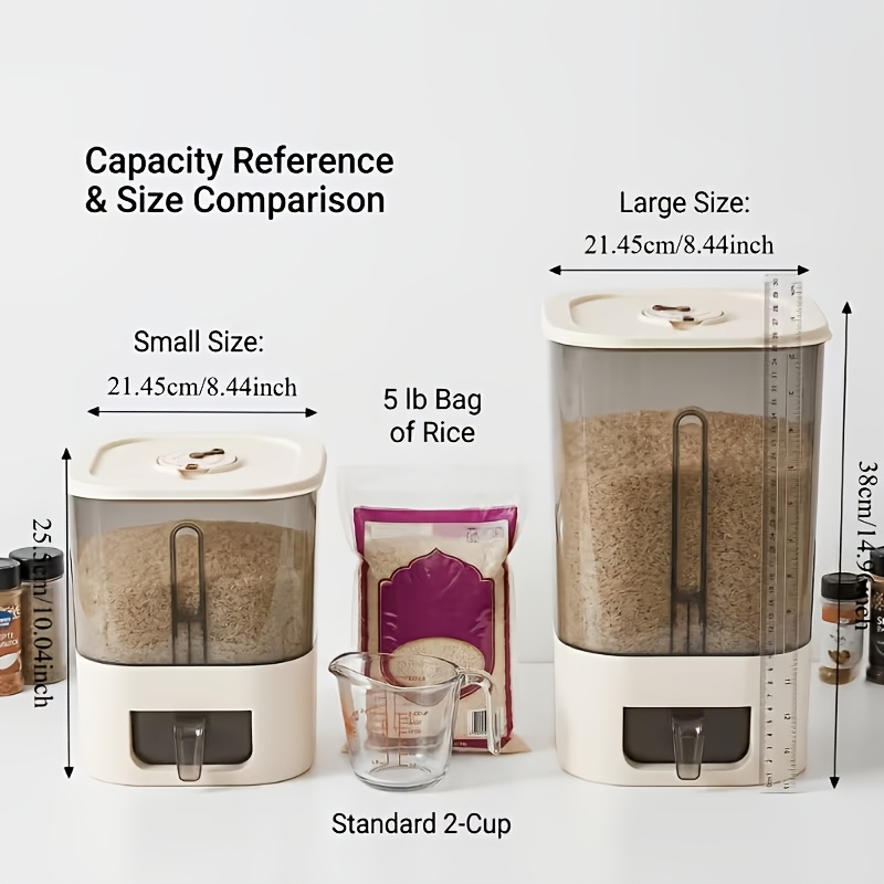 Dispensador de Arroz de 14LB,  - Kitchen Gadgets Organizer reseña y precio