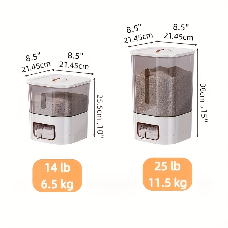Dispensador de Arroz de 14LB,  - Kitchen Gadgets Organizer reseña y precio